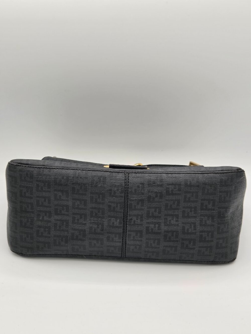 Fendi Zucca Chain Shoulder Bag β Black FF Canvas | Vintage Shoulder Bag - Picture 12 of 16